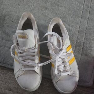 adidas White and Yellow Athletic Shoes